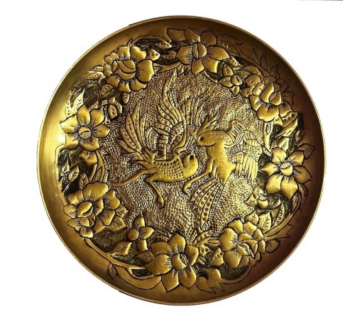 تابلو قلمزنی مدل گل و مرغ